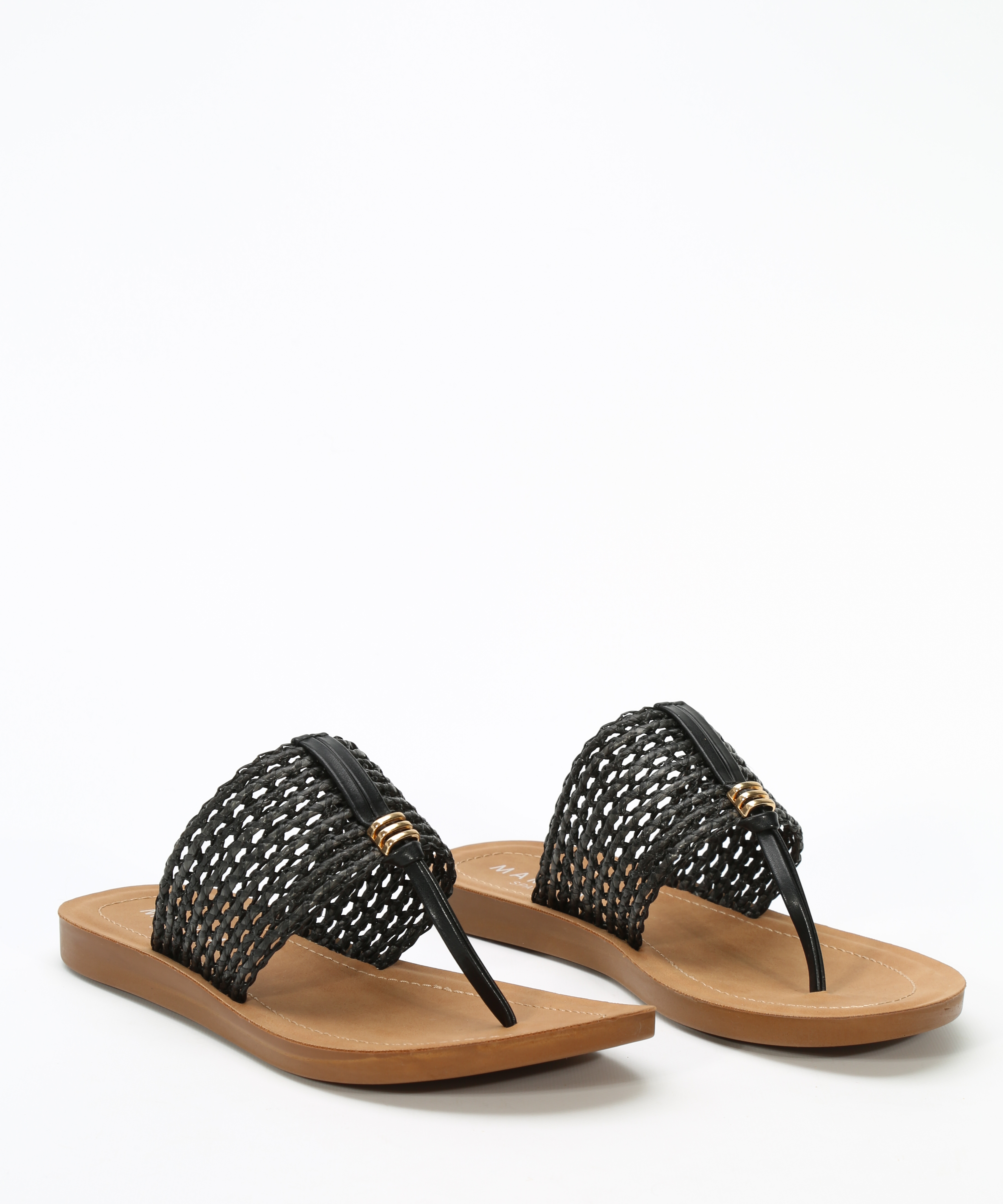 Sandalias planas rejilla rafia image number null
